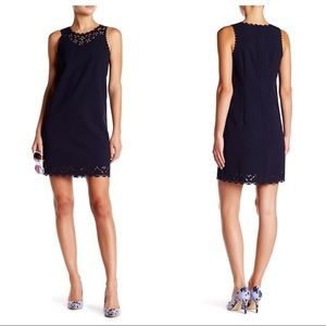 JCrew Laser Cut Navy Sheath Dress